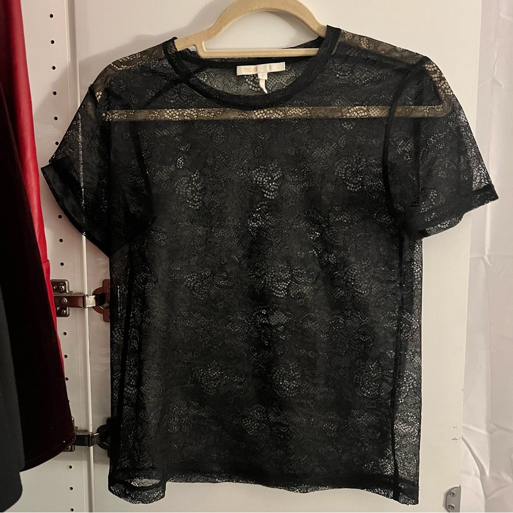 Maje Black Lace Top